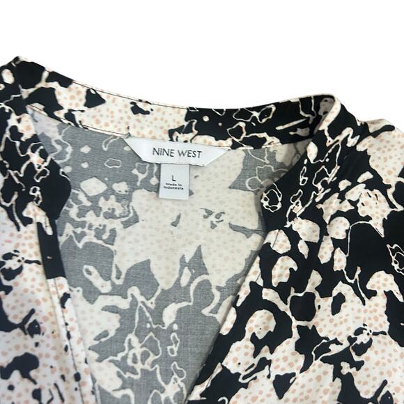 Nine West Button Front tiered Drop Waist MIni Dress Size Large - Picture 5 of 6